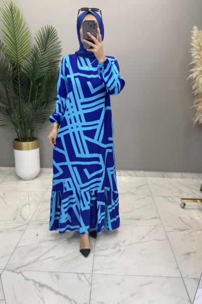 Hafsa Elbise Turkuaz