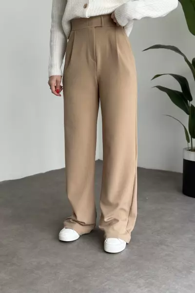 Lavin Bej Palazzo Pantolon