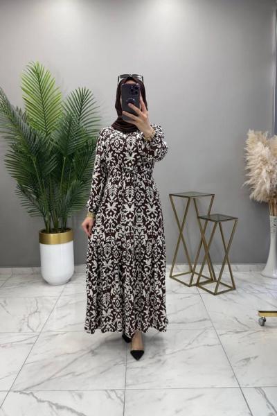 Ayperi Elbise Kahve Kahverengi