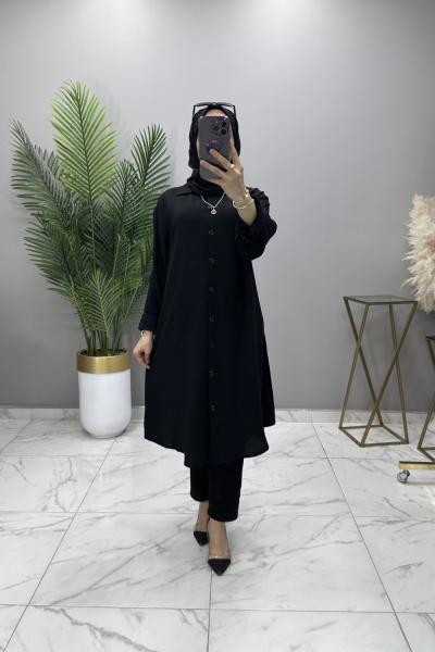 BEGÜM GÖMLEK TUNİK SİYAH Siyah