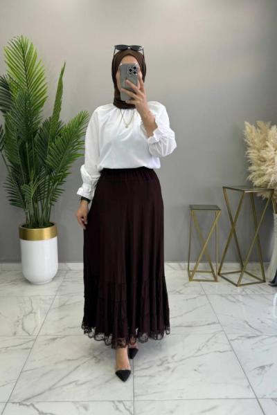 Dantelli Etek Kahve 1 Adet Kahverengi