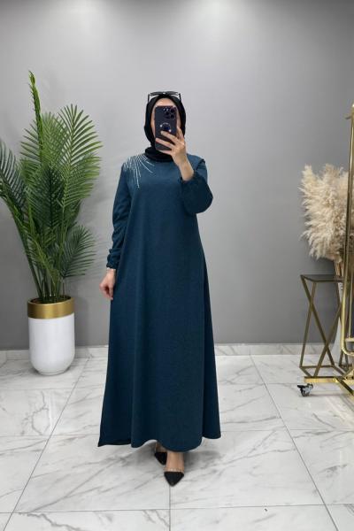İpek Elbise İndigo İndigo