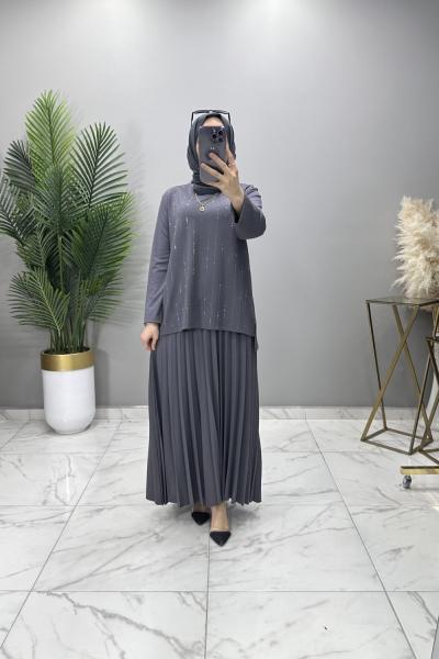 MELEK ETEKLİ TAKIM GRİ Gri