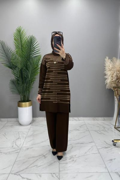 Müjde Triko Takım Kahve Kahverengi