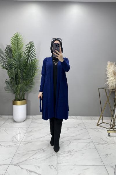 Nazlı Hırka Saks Mavi Saks Mavisi