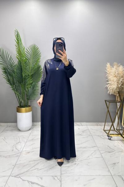 Nilda Abiye Elbise Lacivert  Lacivert