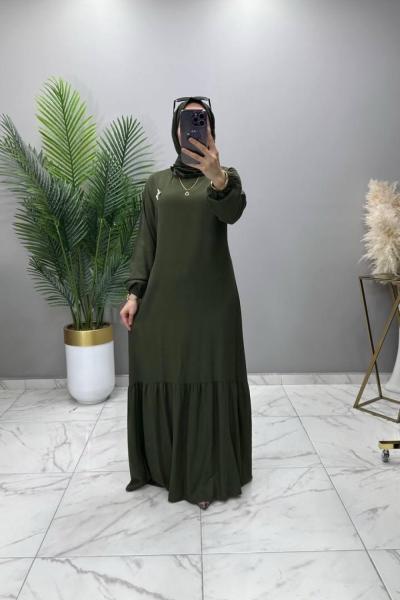 Nurgül Elbise Haki Haki