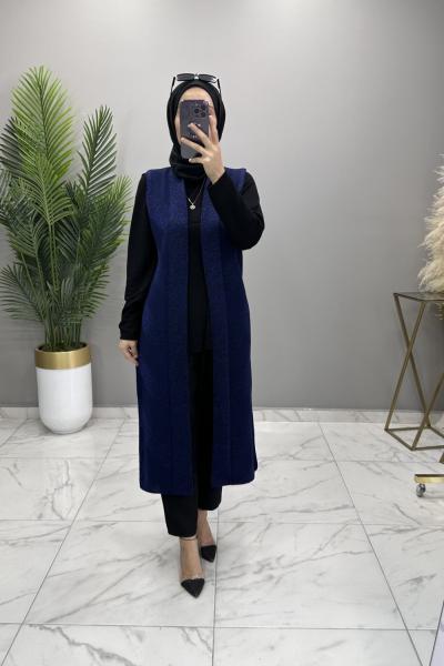 Simli Yelek Lacivert  Lacivert