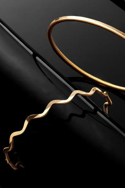 22 Ayar Sertifikalı Altın Kaplama Zikzak Model Ajda Bilezik