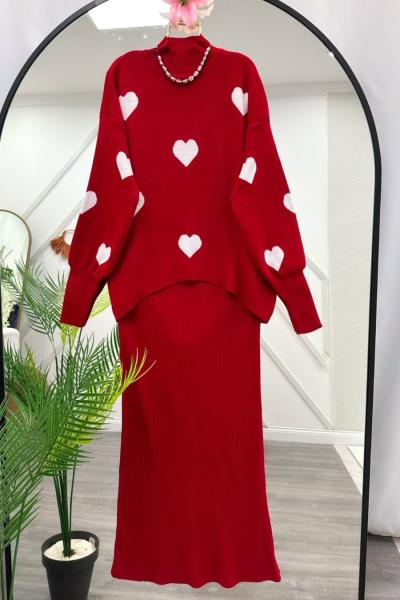 Kalpli Bolero Takım Kırmızı